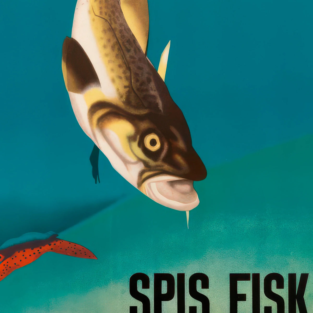 Lev sundt, spis fisk 1938 - André Ras - 35×50 cm – billede 4