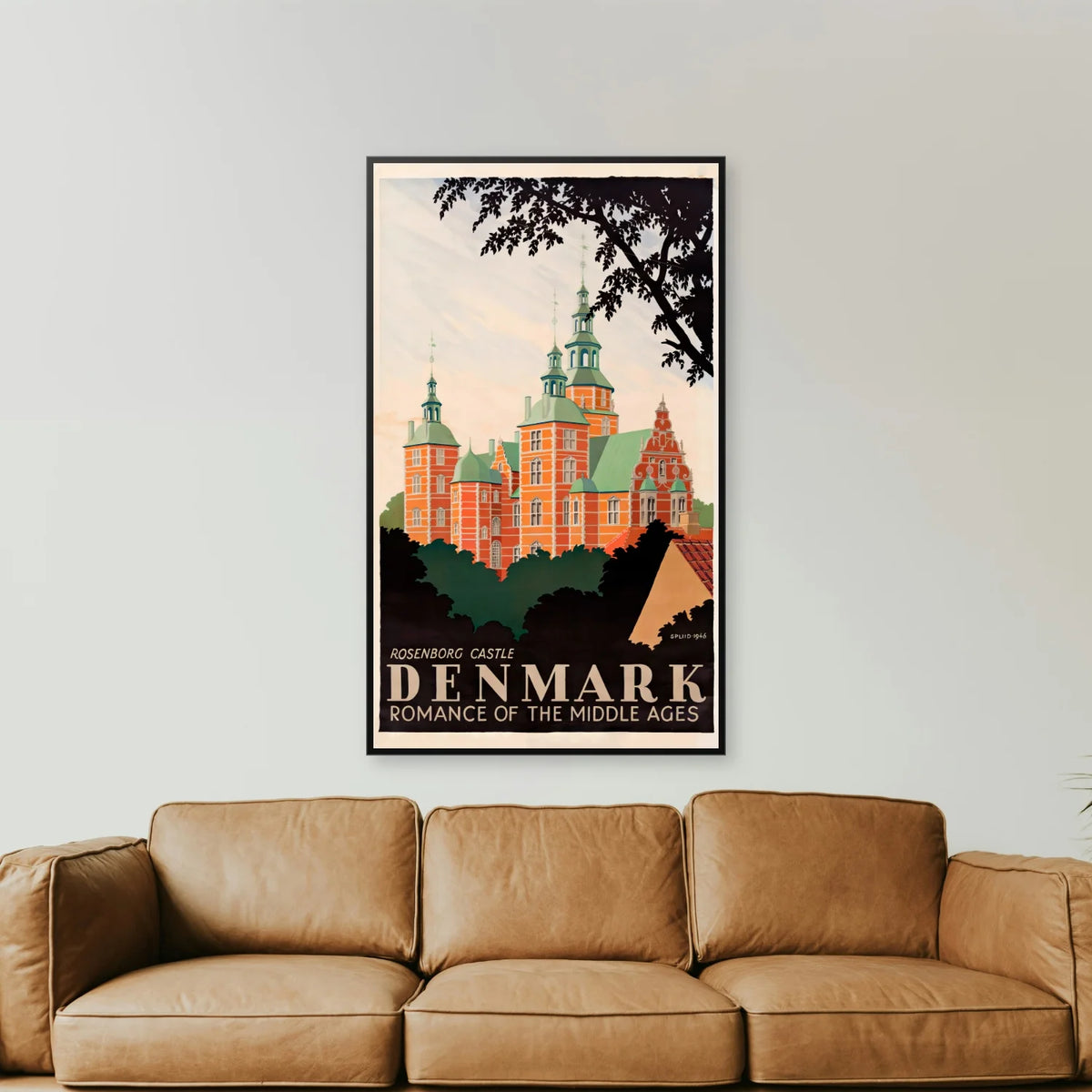 Rosenborg Slot 1946 - Turistplakat af Hakon Spliid - 30×50 cm – billede 2
