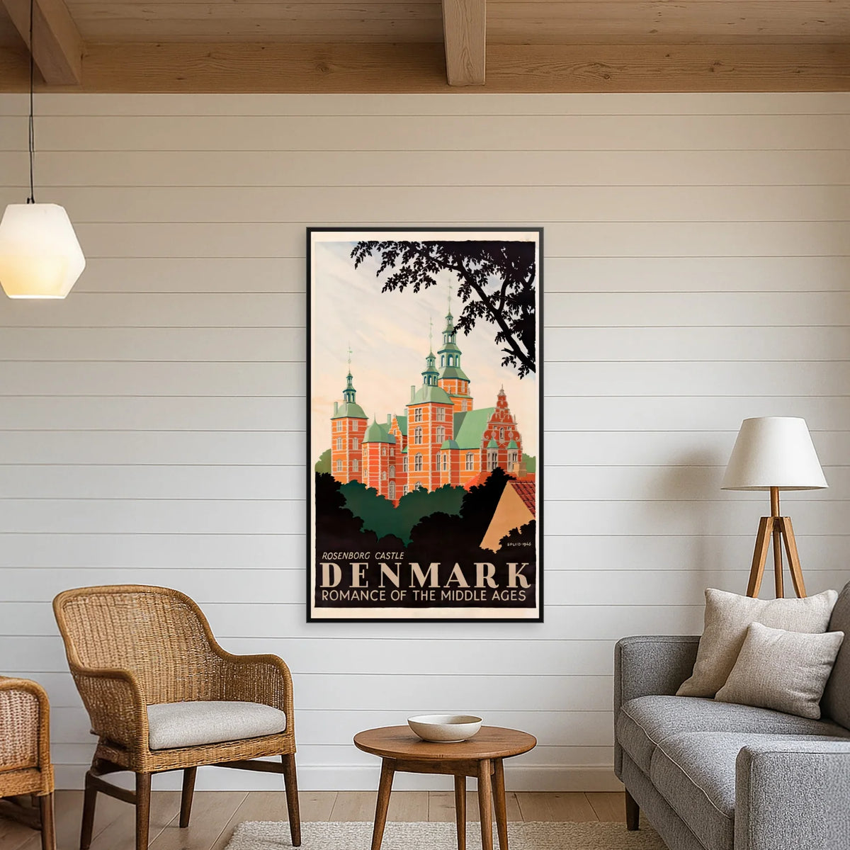 Rosenborg Slot 1946 - Turistplakat af Hakon Spliid - 30×50 cm – billede 3