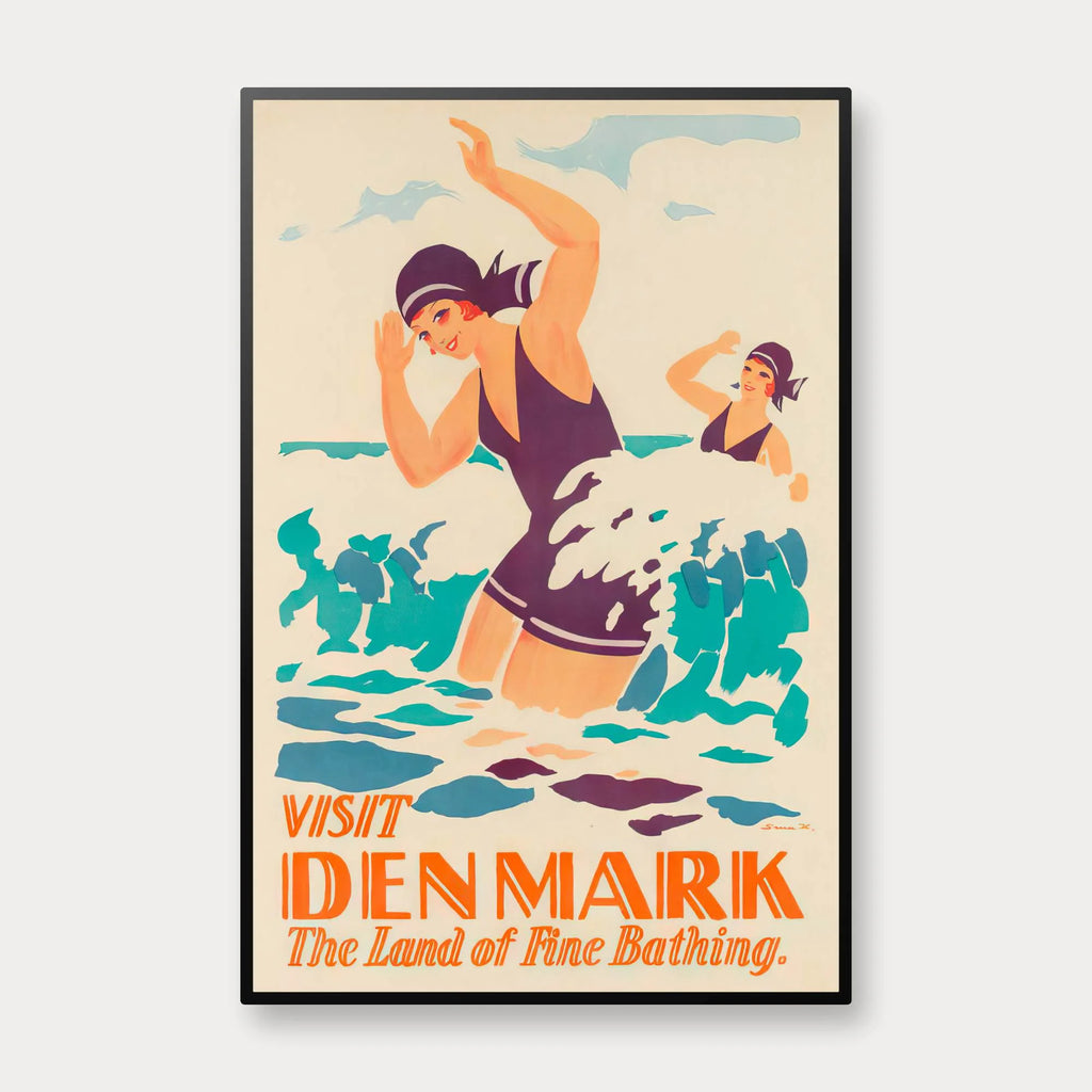 Visit Denmark 1930 - The Land of Fine Bathing - 30×45 cm – billede 1