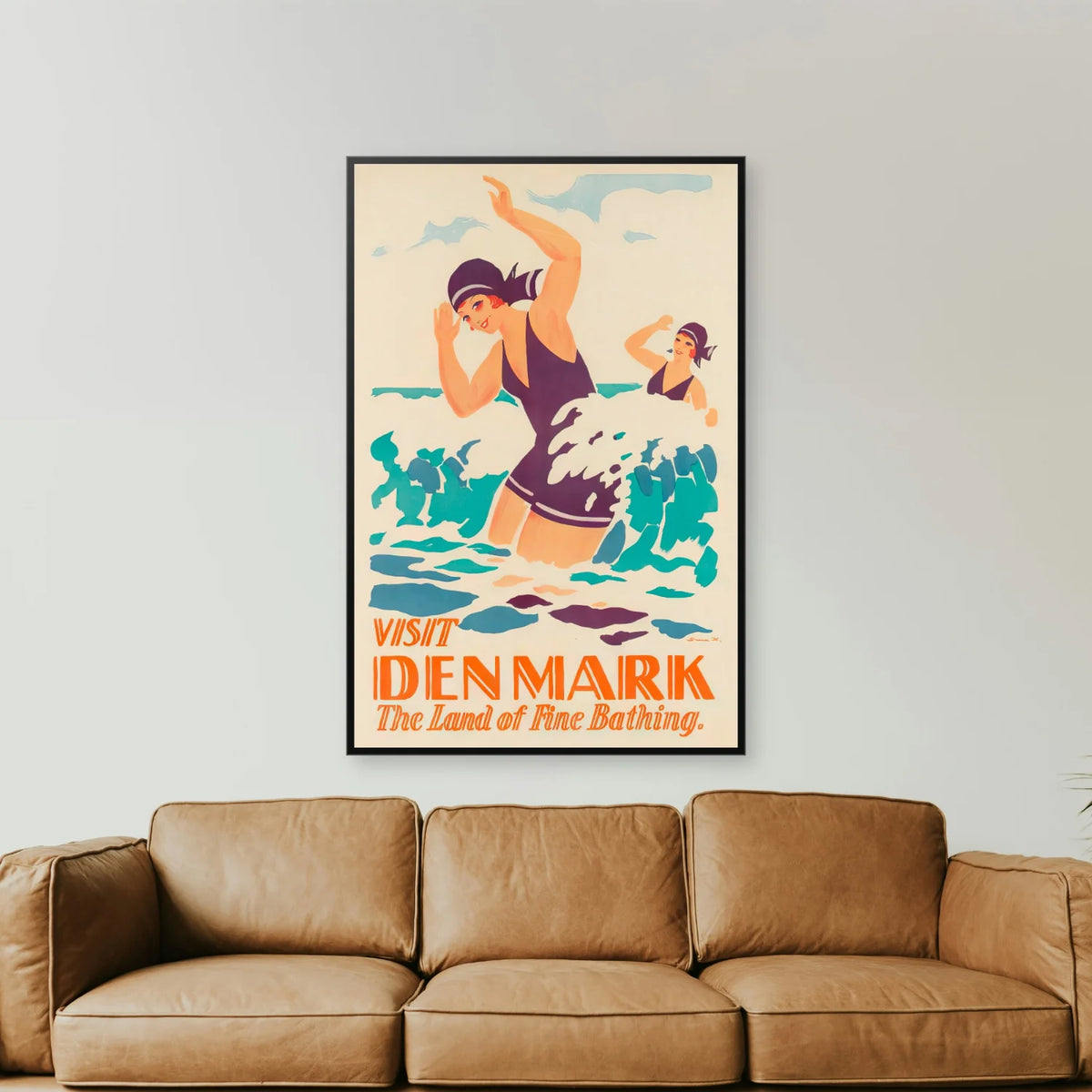 Visit Denmark 1930 - The Land of Fine Bathing - 30×45 cm – billede 2