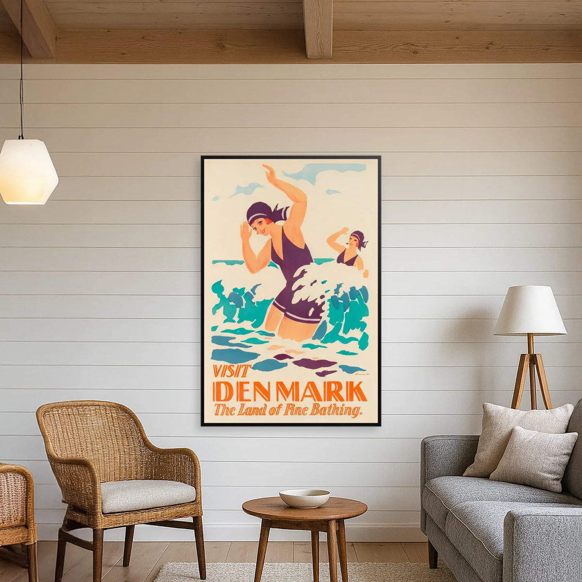 Visit Denmark 1930 - The Land of Fine Bathing - 30×45 cm – billede 3