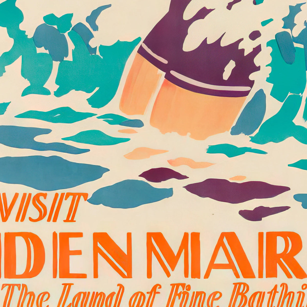 Visit Denmark 1930 - The Land of Fine Bathing - 30×45 cm – billede 4