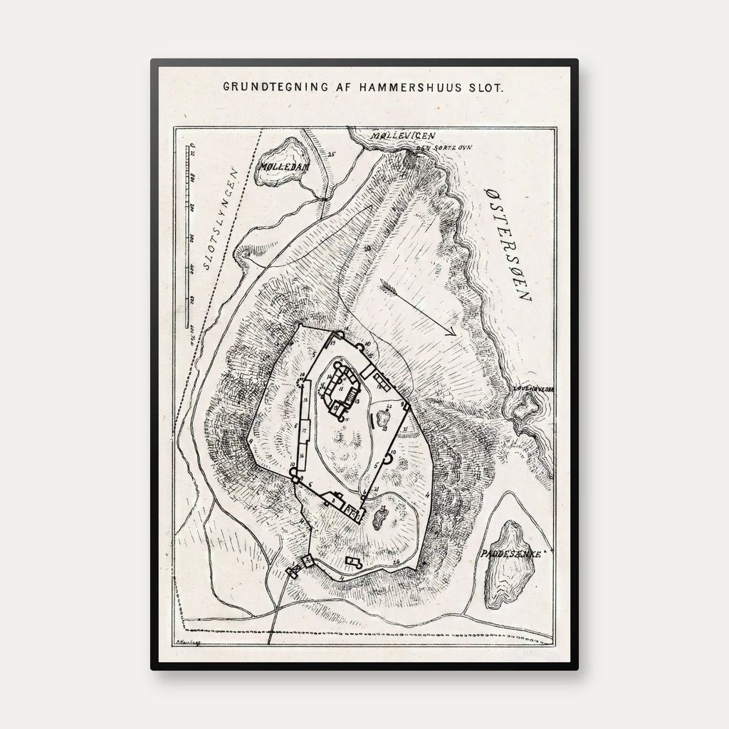 Hammershus Slot 1879 - Grundtegning – billede 1