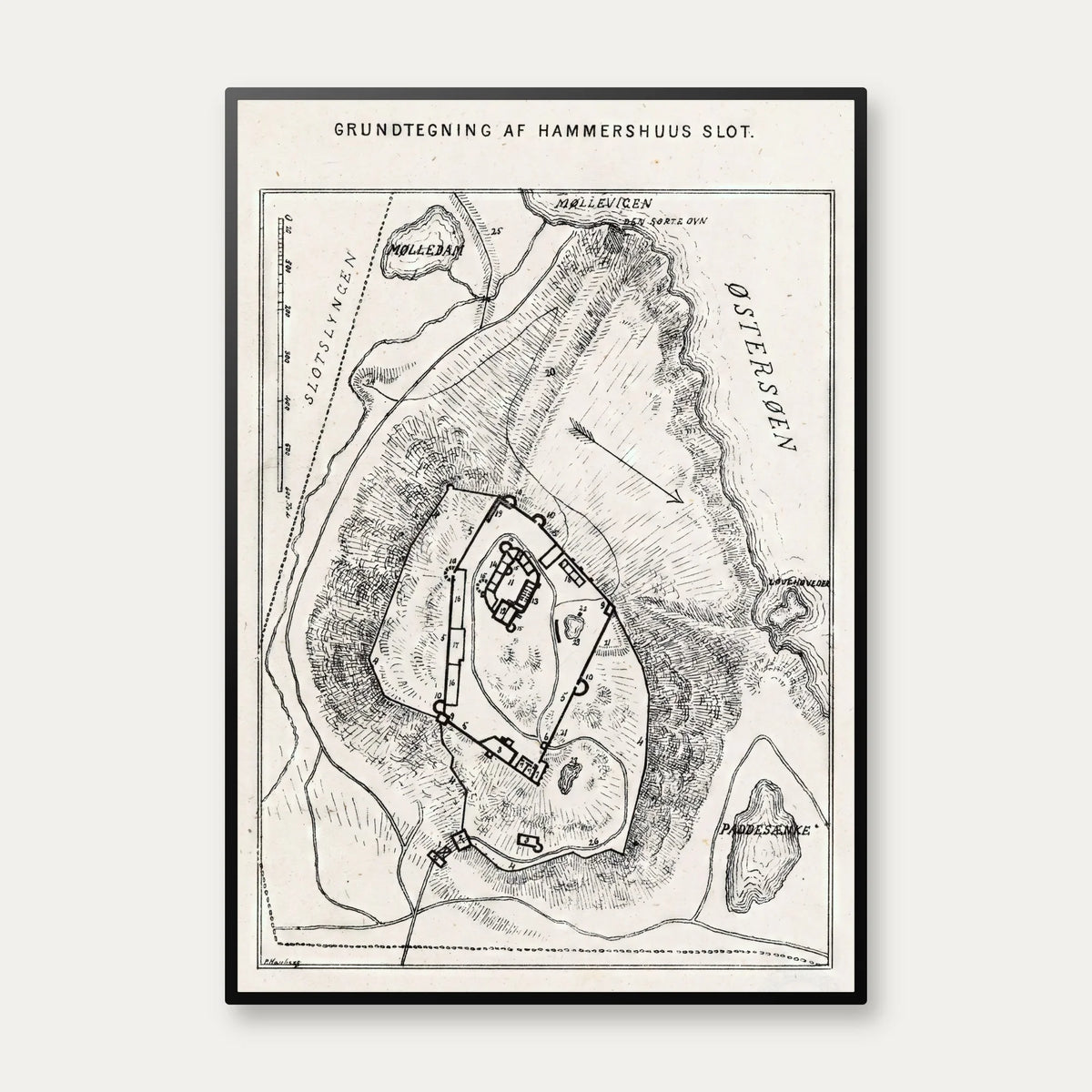 Hammershus Slot 1879 - Grundtegning – billede 1