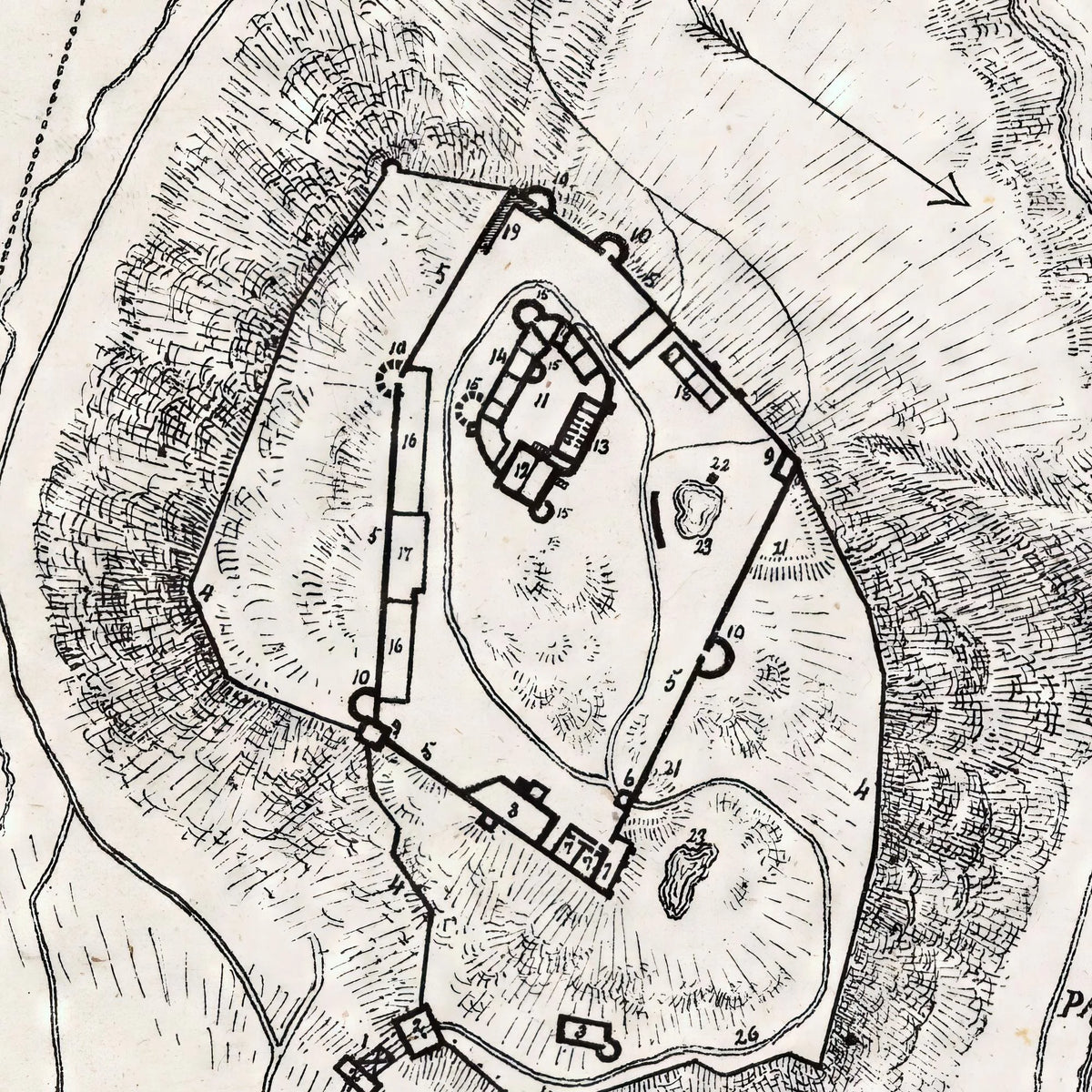 Hammershus Slot 1879 - Grundtegning – billede 4
