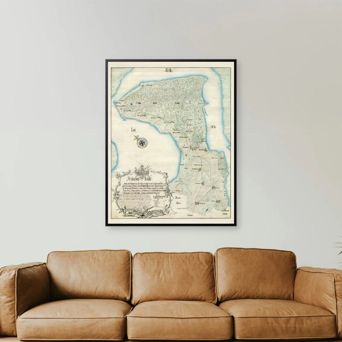Jægerspris Slot og omegn - Historisk kort fra 1700-tallet - 55×70 cm – billede 2