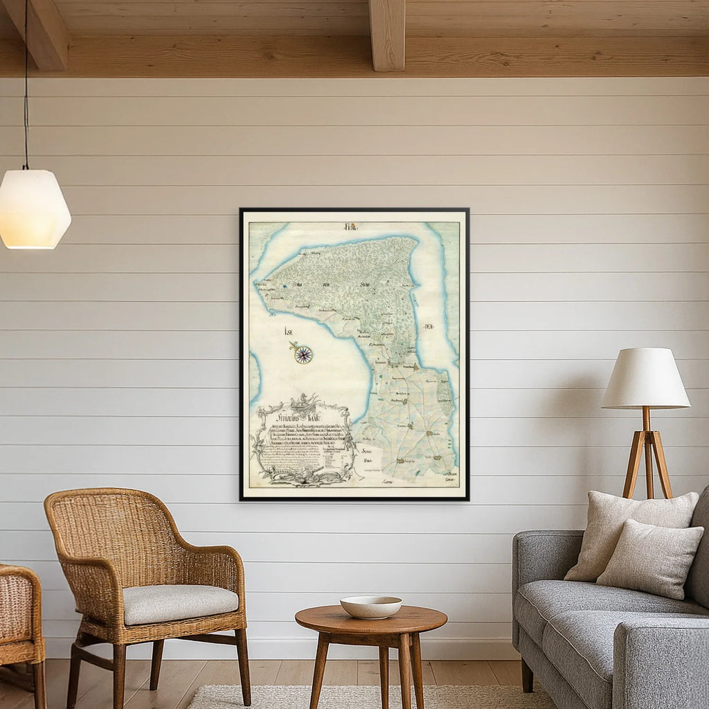 Jægerspris Slot og omegn - Historisk kort fra 1700-tallet - 55×70 cm – billede 3