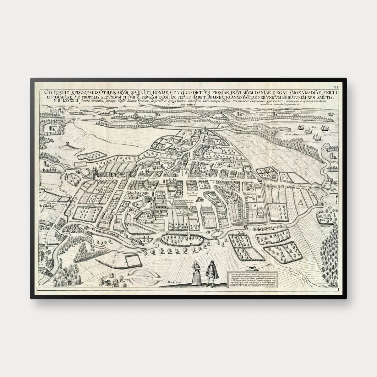Odense 1593 - Historisk byprospekt i udgave fra 1862 – billede 1
