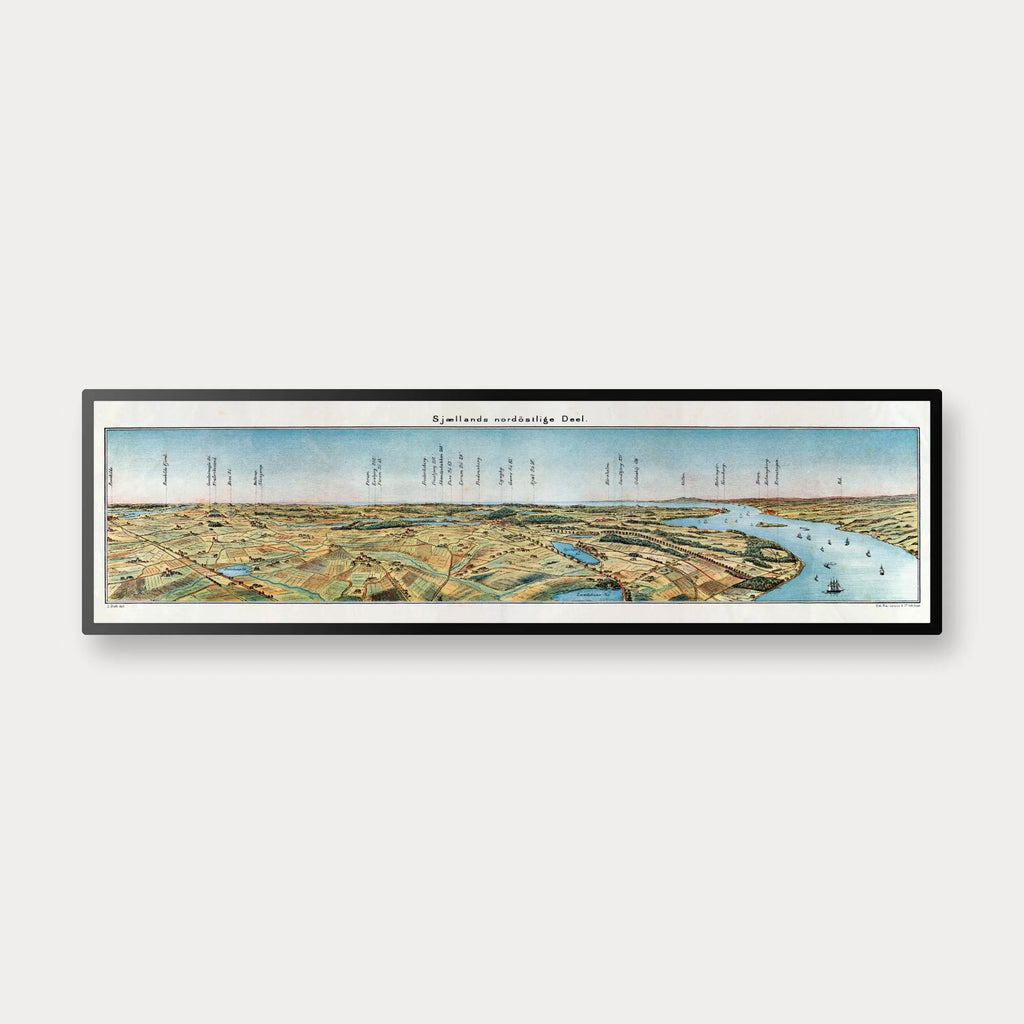 Nordøstsjælland 1865 - Perspektivkort af L. Both - 70×20 cm – billede 1