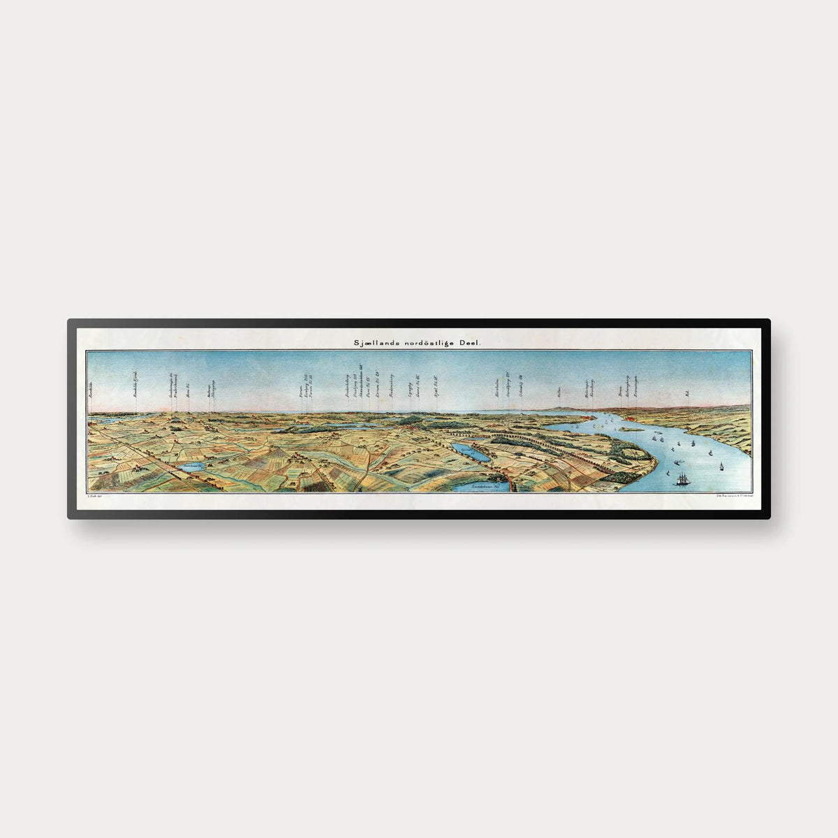 Nordøstsjælland 1865 - Perspektivkort af L. Both - 70×20 cm – billede 1