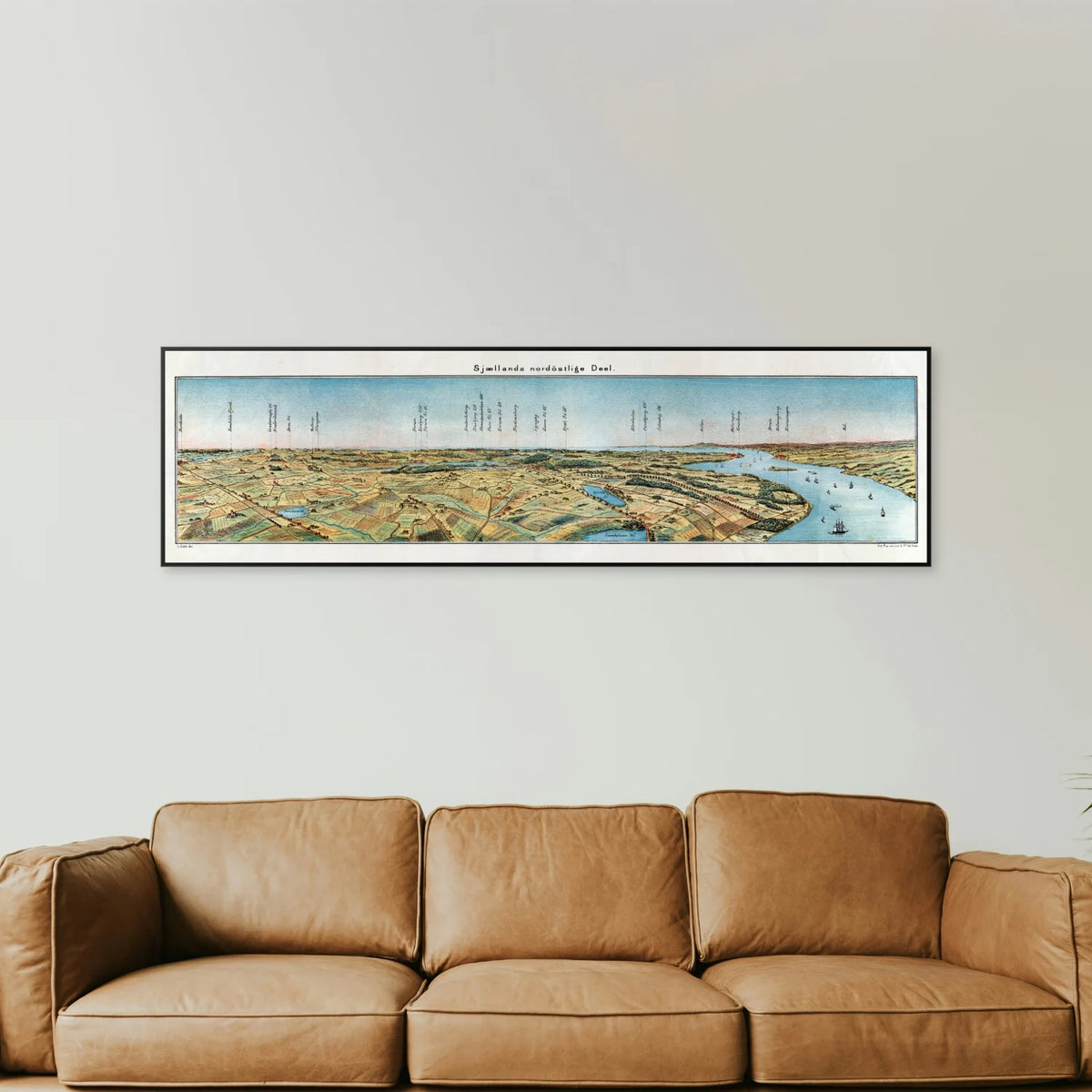 Nordøstsjælland 1865 - Perspektivkort af L. Both - 70×20 cm – billede 2