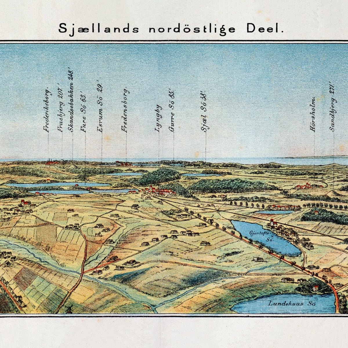 Nordøstsjælland 1865 - Perspektivkort af L. Both - 70×20 cm – billede 4