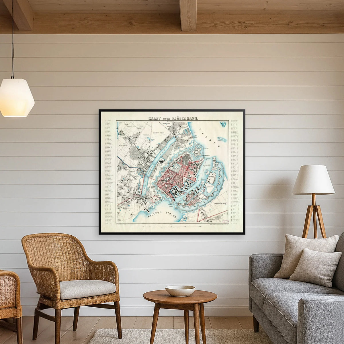 København 1860 - Historisk bykort af L. Both - 70×60 cm – billede 3