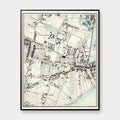 Vesterbro 1858 - Historisk kort af L. Both - 55×70 cm – billede 1
