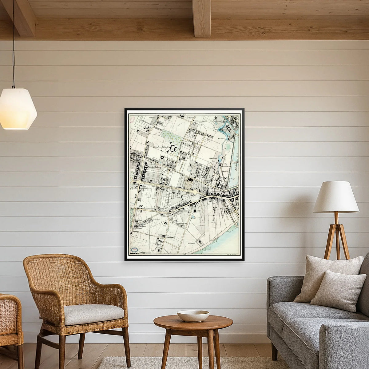 Vesterbro 1858 - Historisk kort af L. Both - 55×70 cm – billede 3