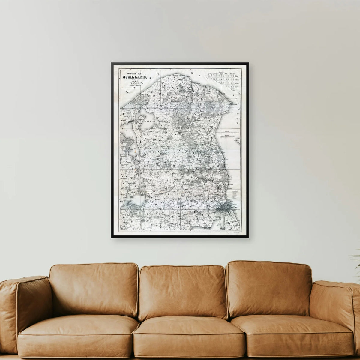 Nordøstsjælland 1881 - Historisk kort af L. Both - 55×70 cm – billede 2