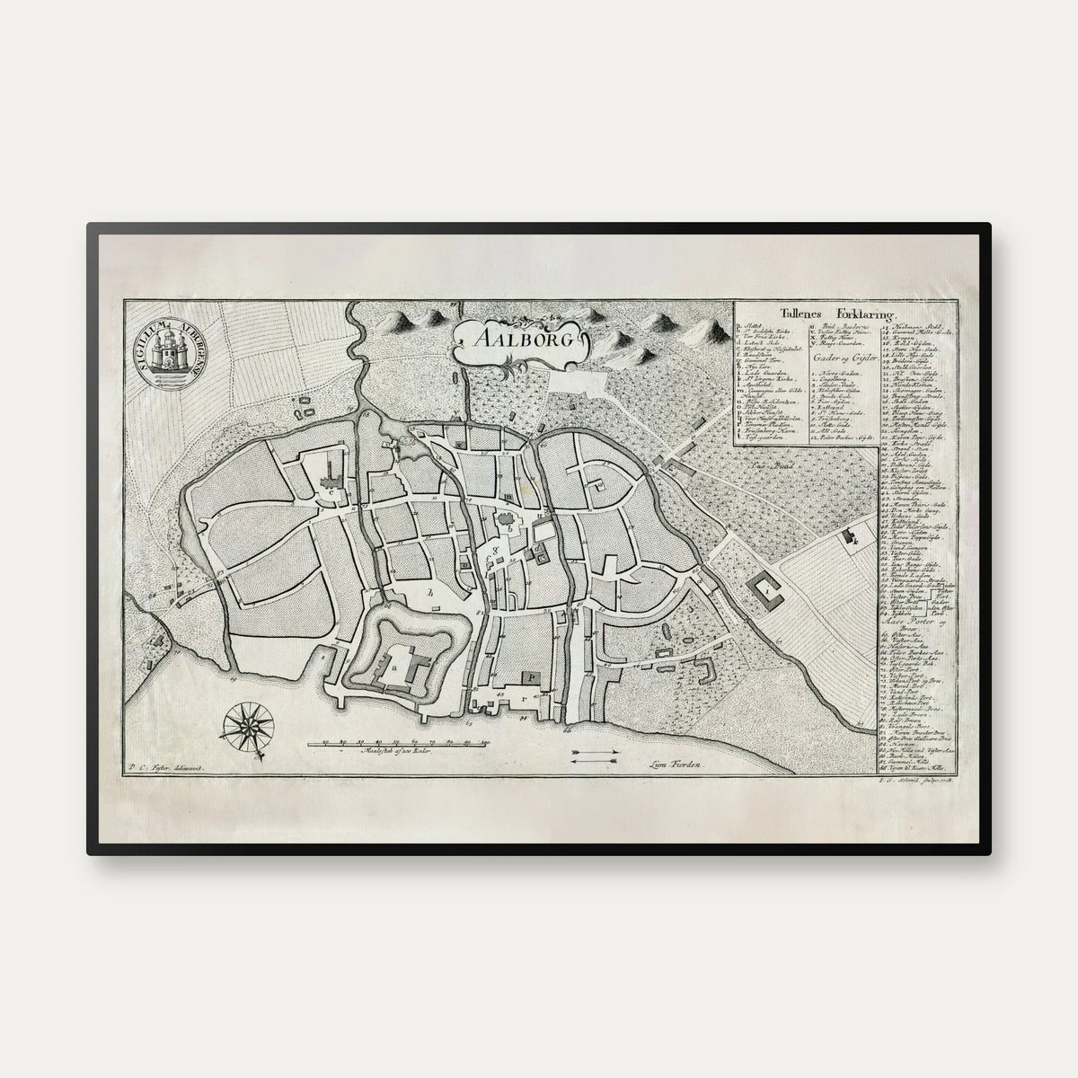 Aalborg 1768 - Historisk bykort – billede 1