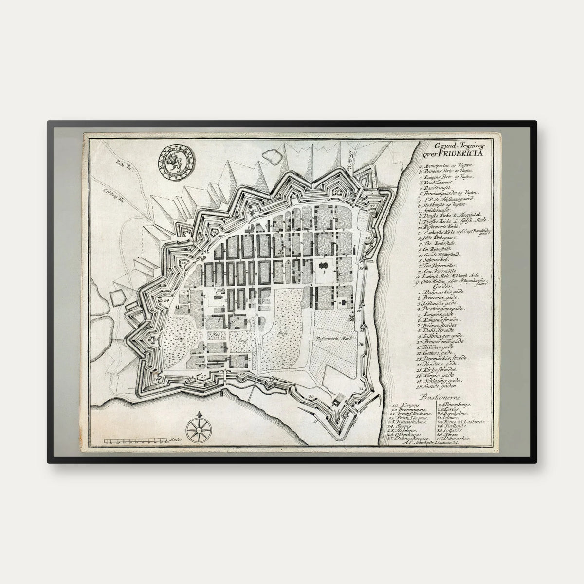 Fredericia 1768 - Grundtegning af byen – billede 1