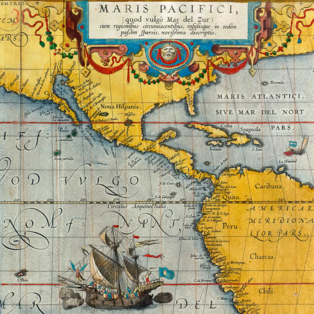 Stillehavet 1589 - Maris Pacifici af Ortelius – billede 4