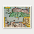 Nordafrika - Historisk kort over Middelhavskysten - 70×55 cm – billede 1