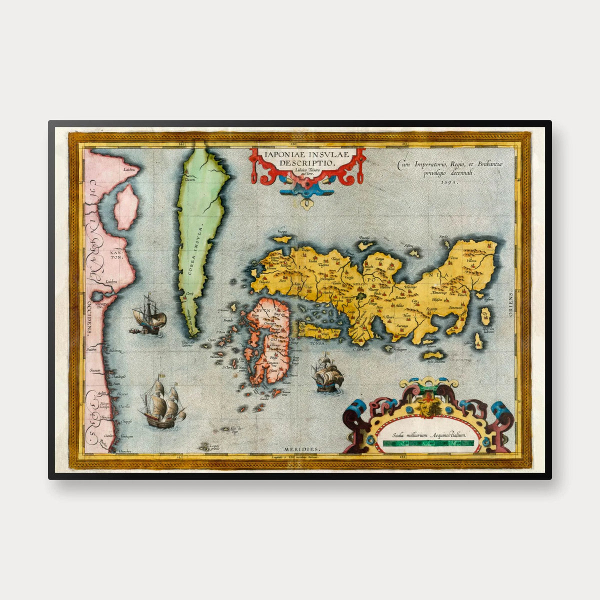 Japan 1595 - Historisk kort efter Luís Teixeira - 50×70 cm – billede 1