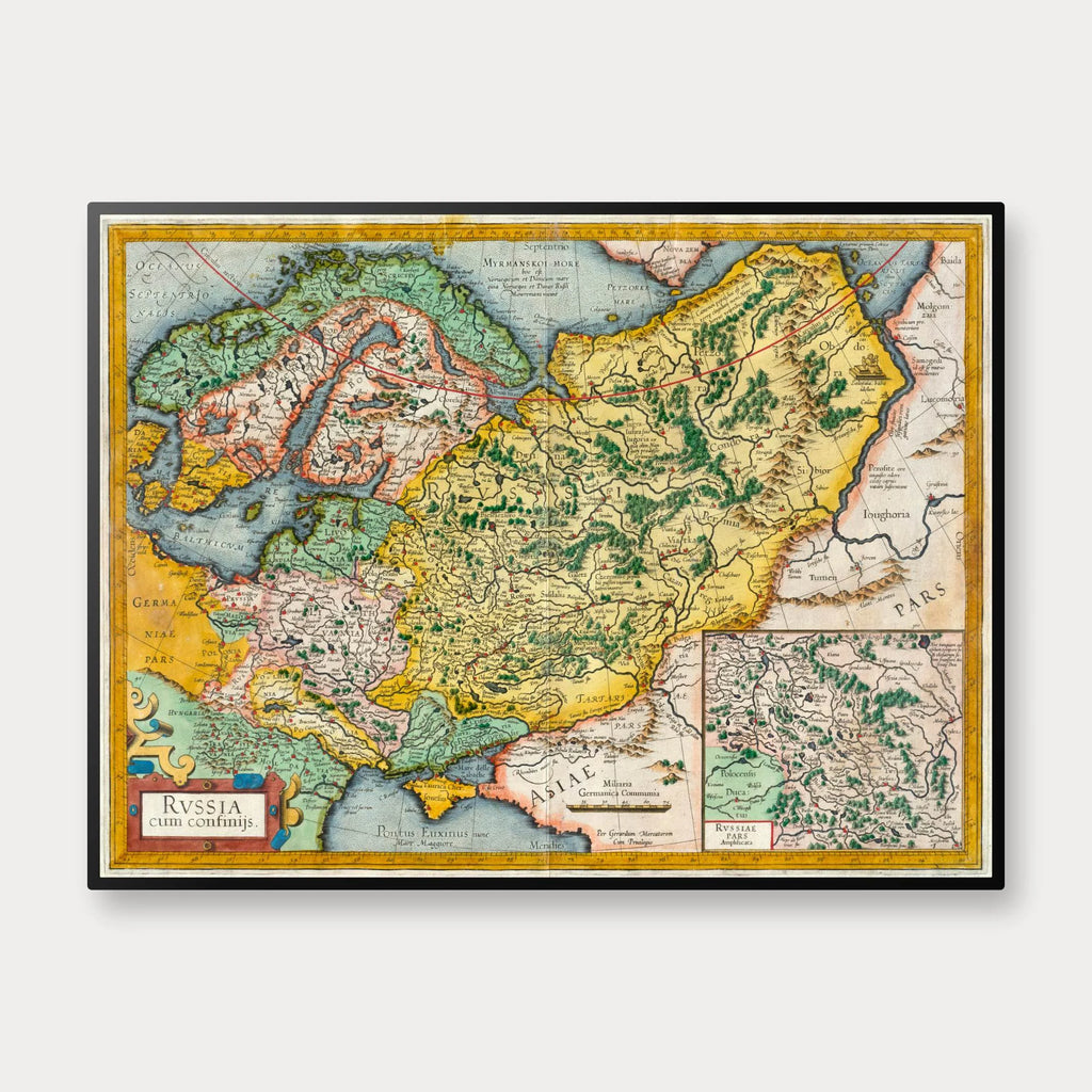 Rusland og nabolande - Historisk kort af Mercator - 60×45 cm – billede 1