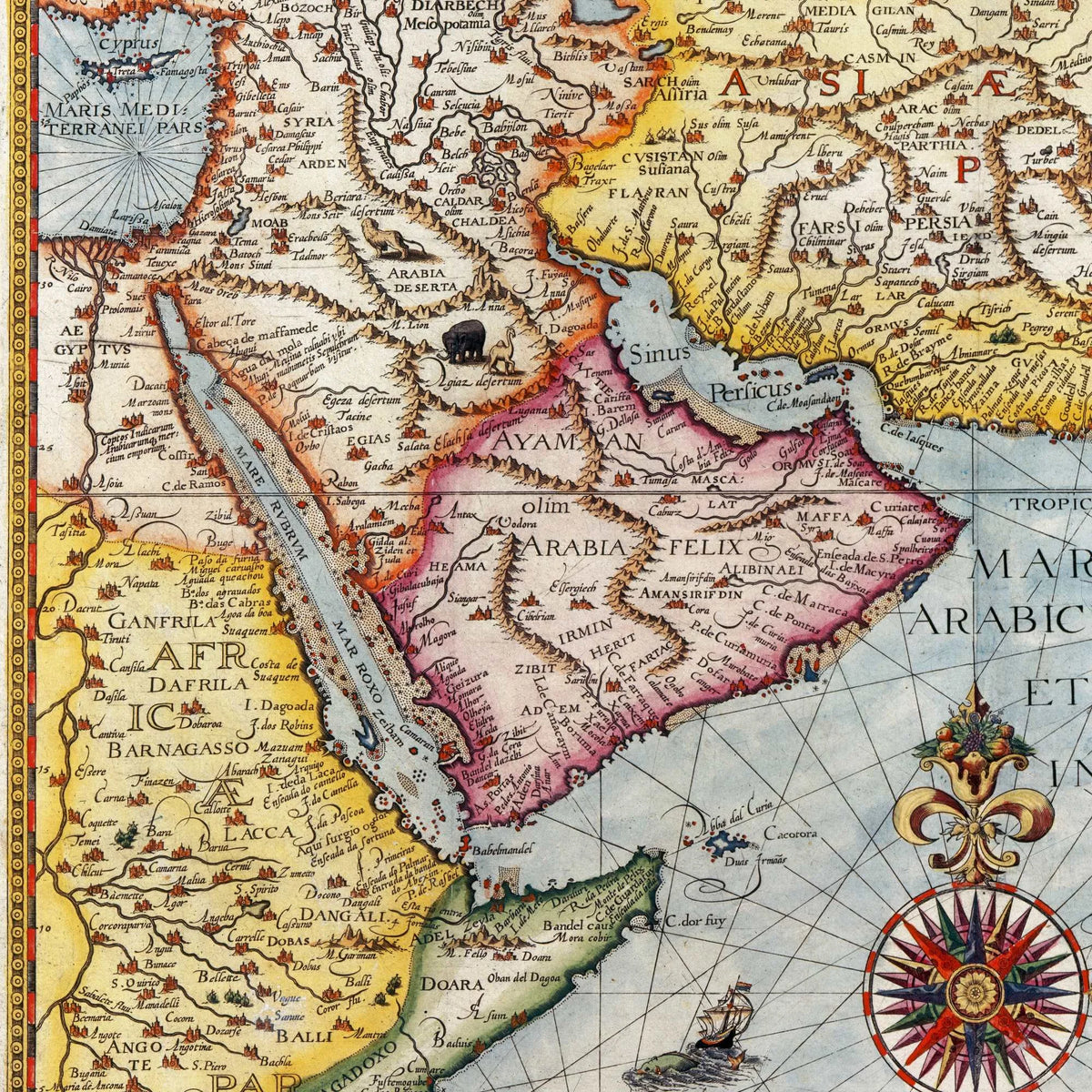 Det Indiske Ocean 1596 - Historisk kystkort – billede 4
