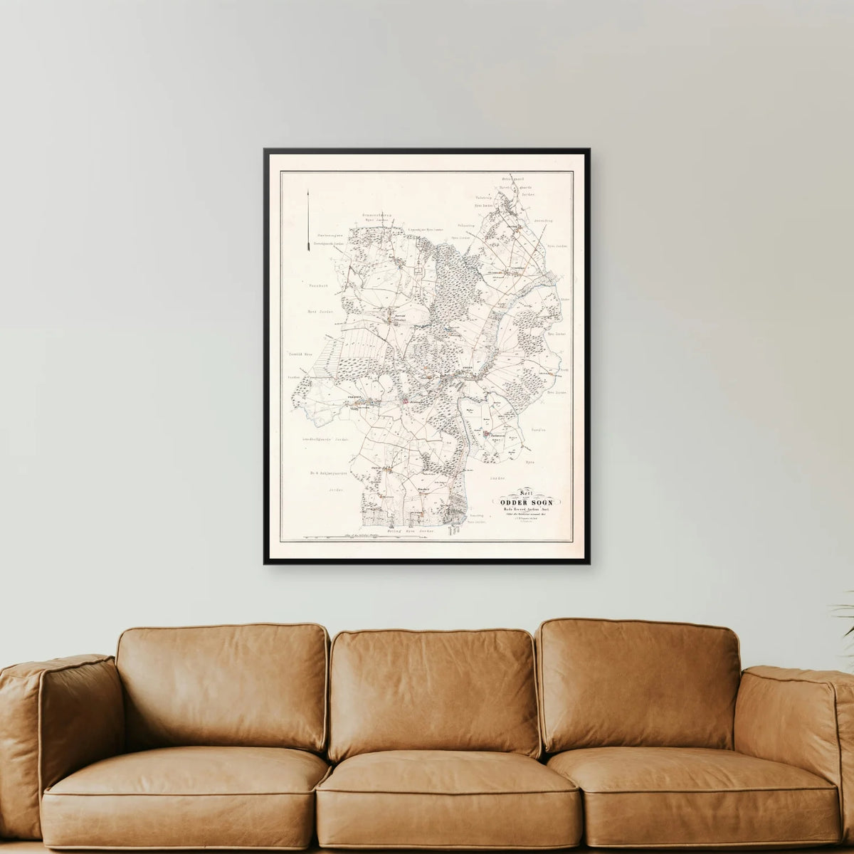 Odder Sogn 1871 - Historisk matrikelkort - 55×70 cm – billede 2
