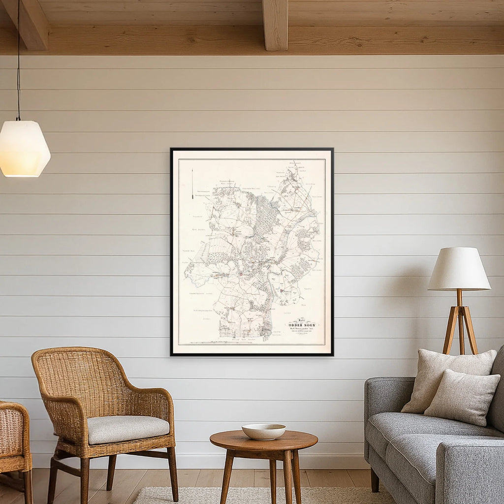 Odder Sogn 1871 - Historisk matrikelkort - 55×70 cm – billede 3