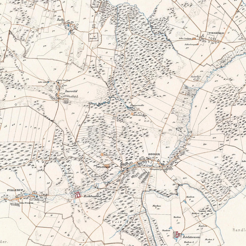 Odder Sogn 1871 - Historisk matrikelkort - 55×70 cm – billede 4