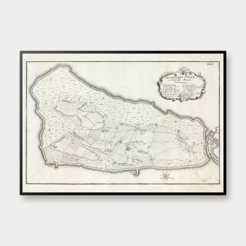 Amager 1758 - Laurids de Thurahs historiske kort – billede 1