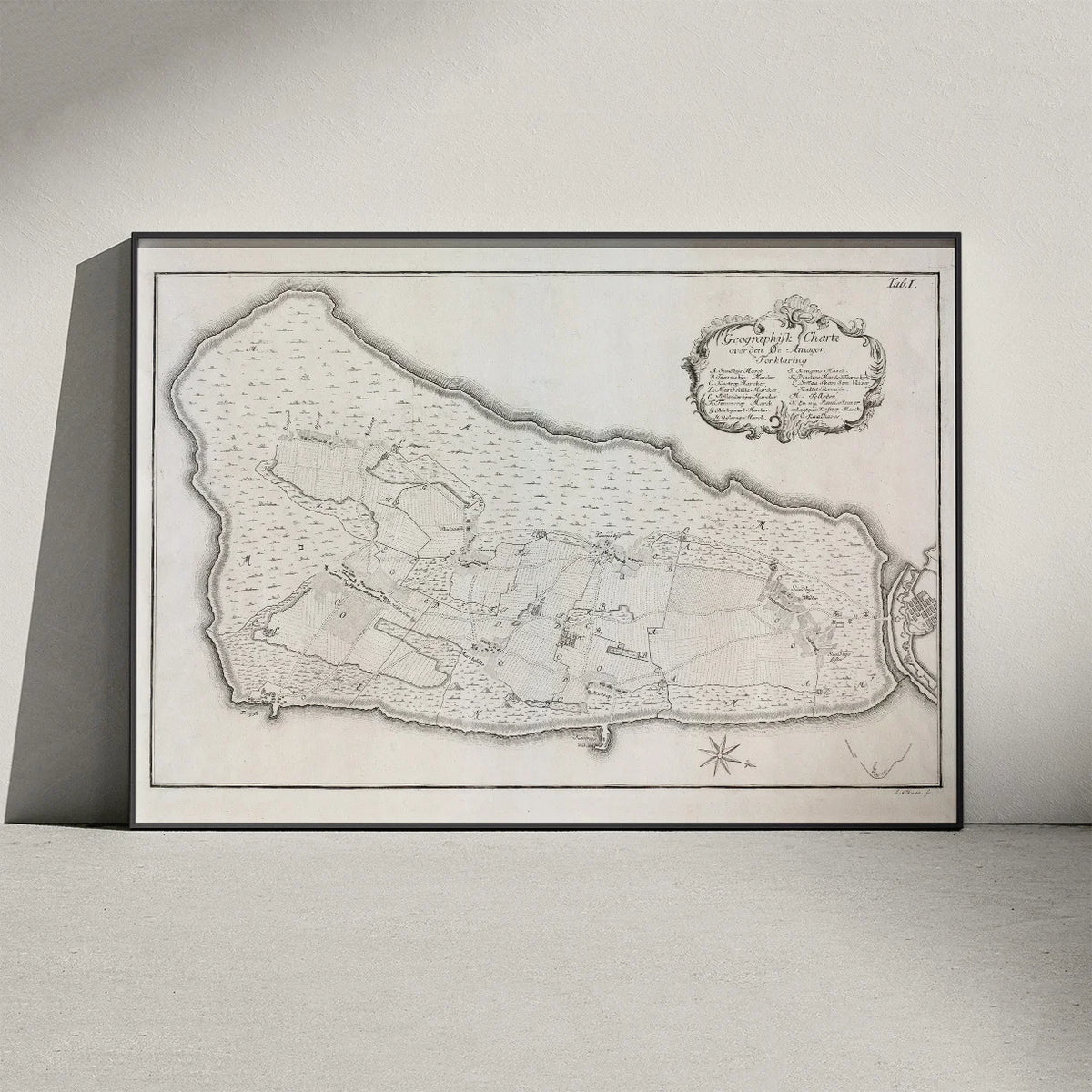 Amager 1758 - Laurids de Thurahs historiske kort – billede 3