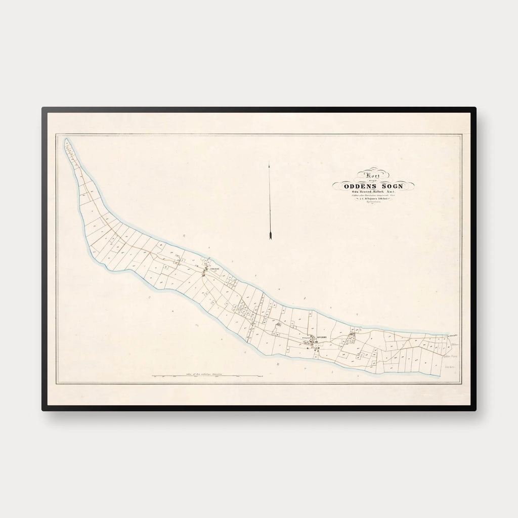 Sjællands Odde 1860–1880 - Kort over Oddens Sogn – billede 1