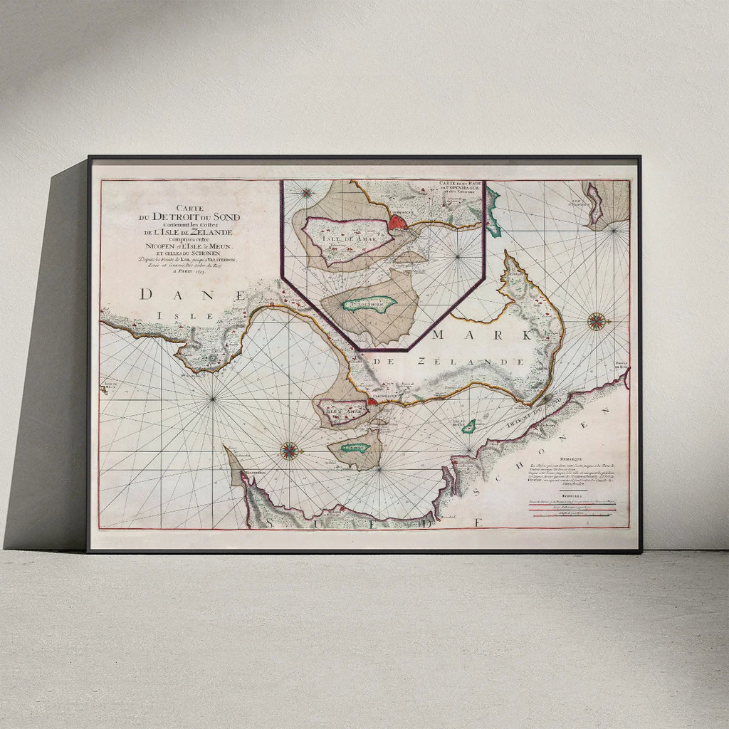 Øresund 1693 - Fransk søkort med København – billede 3