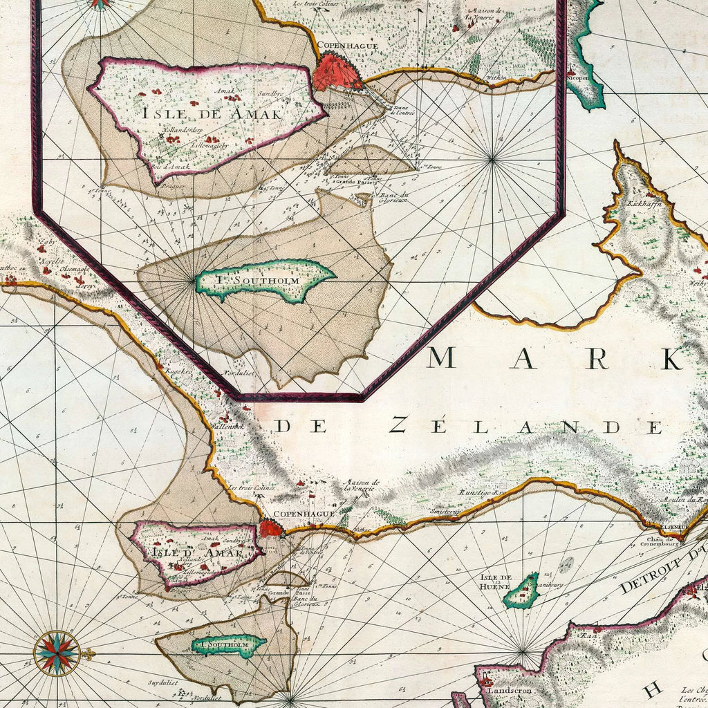 Øresund 1693 - Fransk søkort med København – billede 4