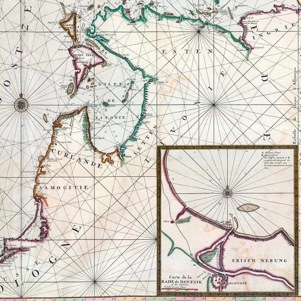 Østersøen 1693 - Historisk fransk søkort – billede 4