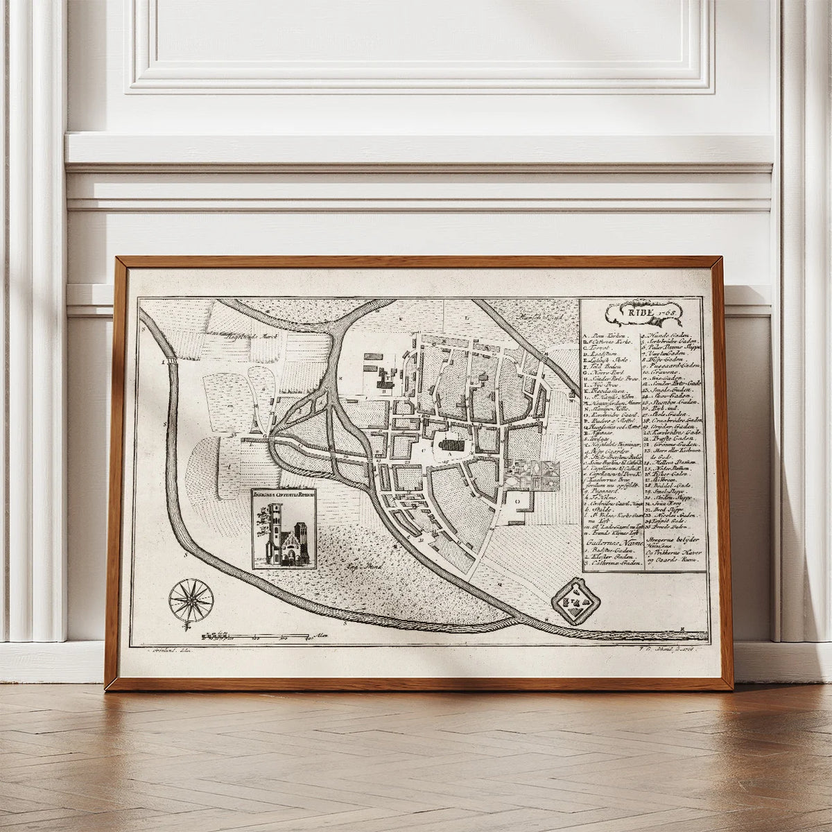 Ribe 1768 - Historisk bykort – billede 2