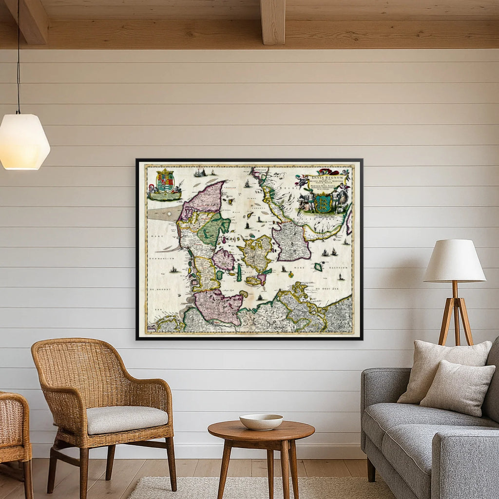 Danmark 1695 - Historisk kort af Gerrit van Schagen - 100×80 cm – billede 3