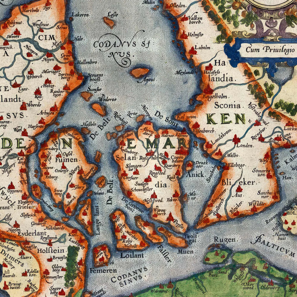 Danmark 1588 - Daniae regni typus af Ortelius – billede 4