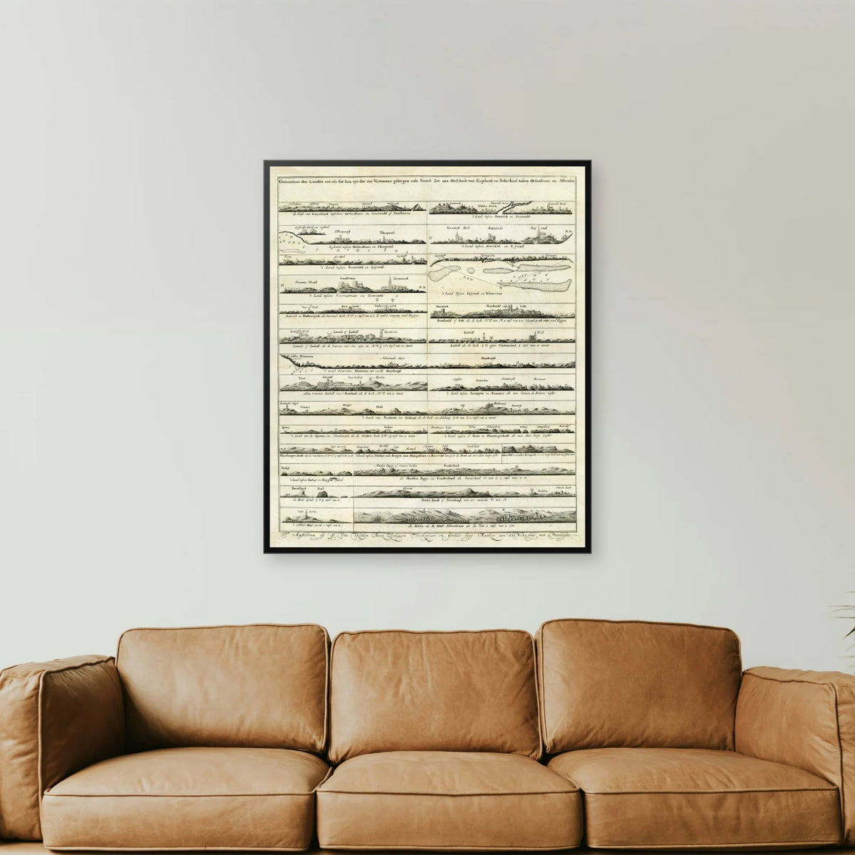England og Skotland 1720 - Historiske kystprofiler - 50×60 cm – billede 2