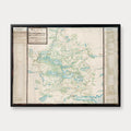 Skanderborg Rytterdistrikt 1723 - Historisk kort - 100×75 cm – billede 1
