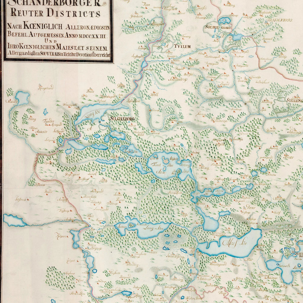 Skanderborg Rytterdistrikt 1723 - Historisk kort - 100×75 cm – billede 4
