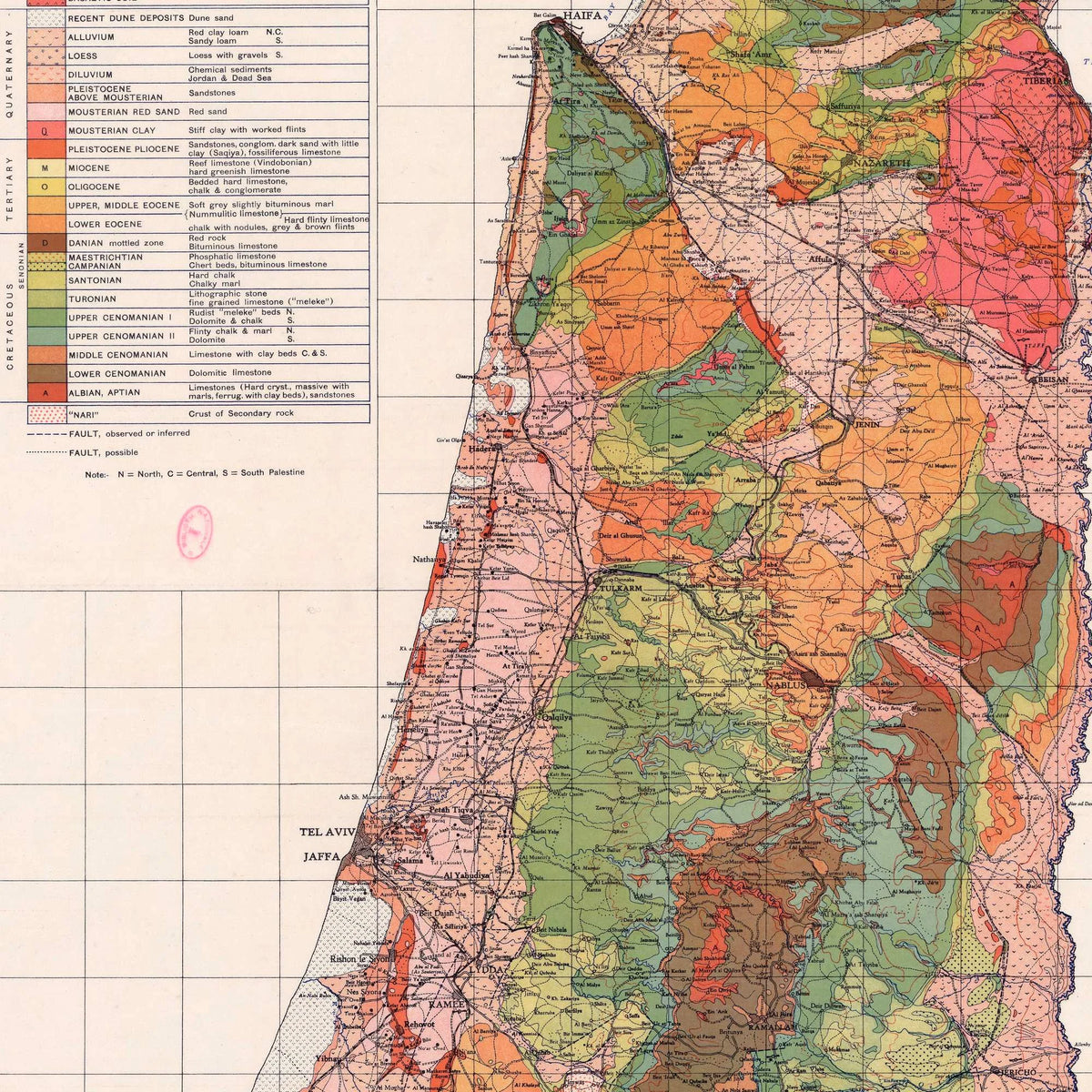 Palæstina 1949 - Historisk geologisk kort – billede 4