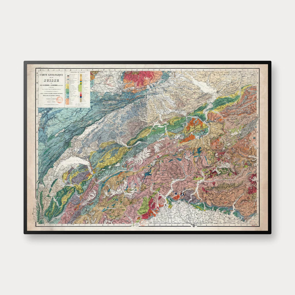 Schweiz - Historisk geologisk kort efter Studer og Escher – billede 1