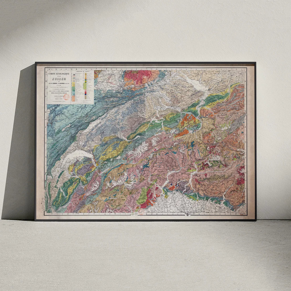 Schweiz - Historisk geologisk kort efter Studer og Escher – billede 3