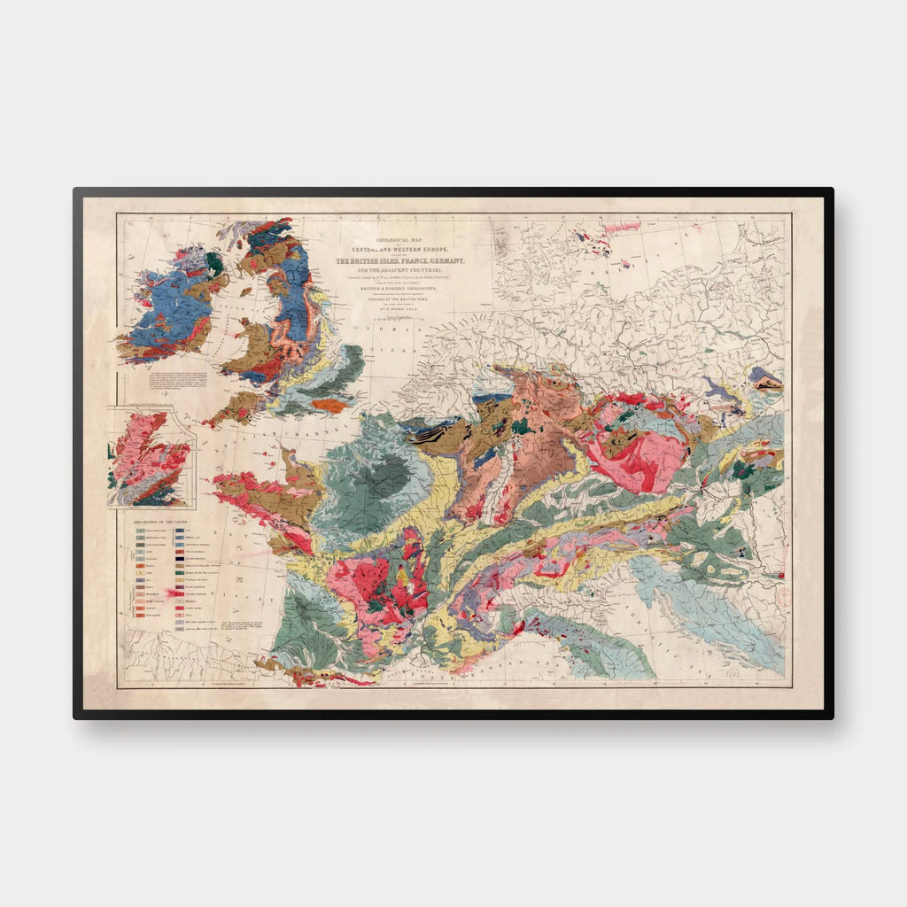 Central- og Vesteuropa 1841 - Historisk geologisk kort – billede 1