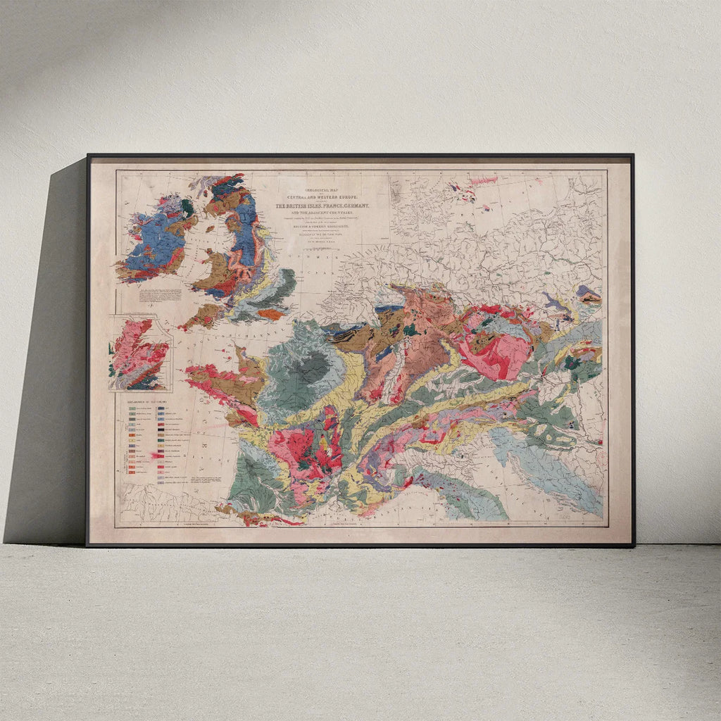 Central- og Vesteuropa 1841 - Historisk geologisk kort – billede 3