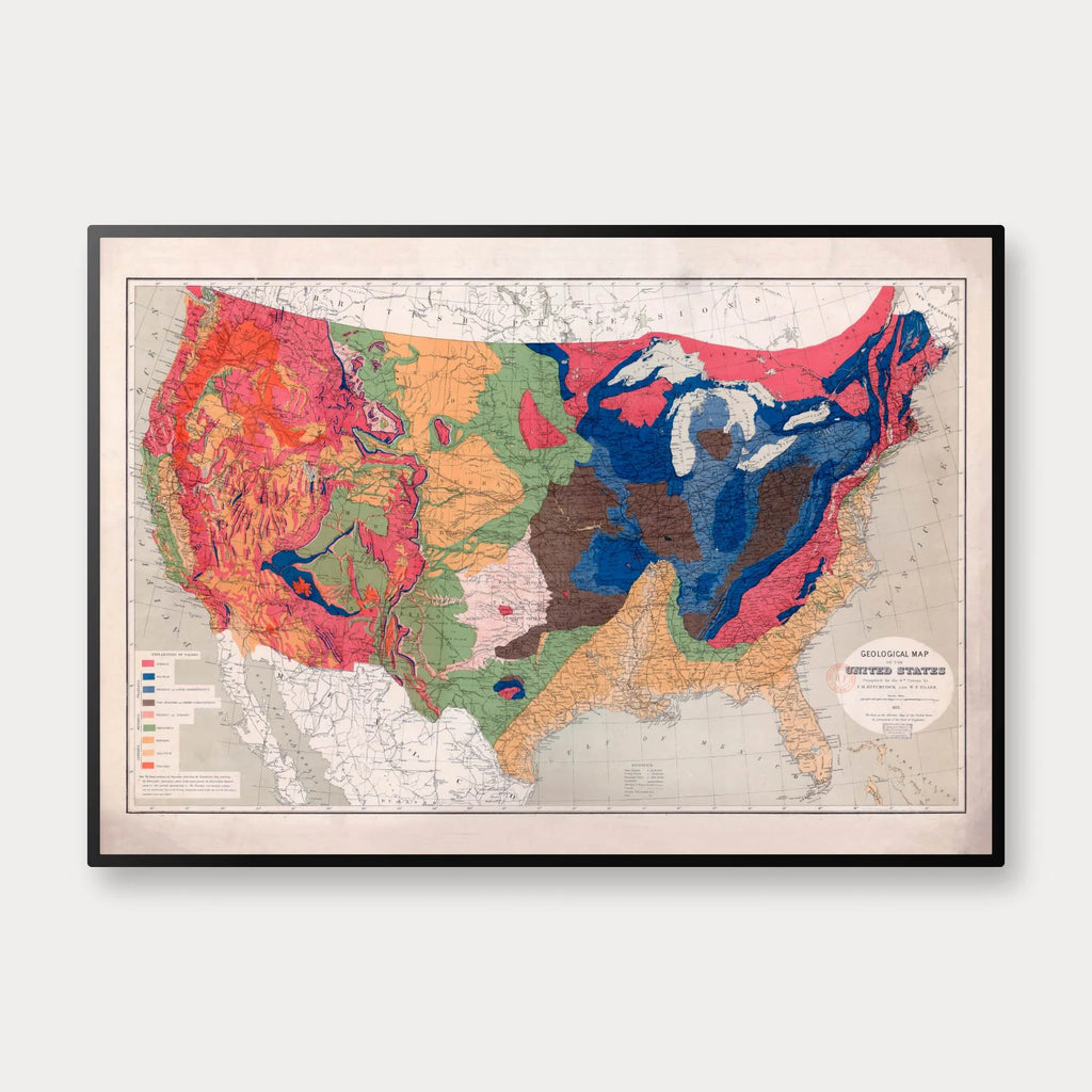 USA 1872 - Historisk geologisk kort – billede 1