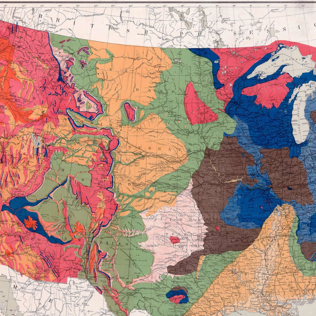 USA 1872 - Historisk geologisk kort – billede 4